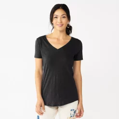 Women's Sonoma Goods For Life® Essential V-Neck Tee -SONOMA Store 5824995 Black