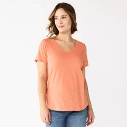 Women's Sonoma Goods For Life® Essential V-Neck Tee -SONOMA Store 5824995 Coral