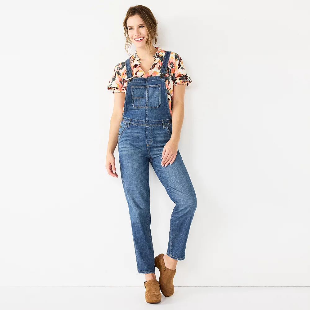 Women's Sonoma Goods For Life® Cropped Jean Overalls 6 Women's Sonoma Goods For Life® Cropped Jean Overalls - Image 4