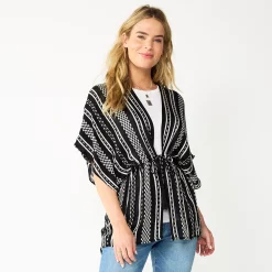 Women's Sonoma Goods For Life® Striped Tie-Front Ruana