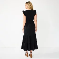 Women's Sonoma Goods For Life® Ruffle Sleeve Smocked Maxi Dress -SONOMA Store 5921689 ALT