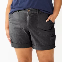 Plus Size Sonoma Goods For Life® Comfort Waist Utility Bermuda Shorts -SONOMA Store 5927089 Black