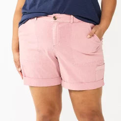 Plus Size Sonoma Goods For Life® Comfort Waist Utility Bermuda Shorts -SONOMA Store 5927089 Mauve
