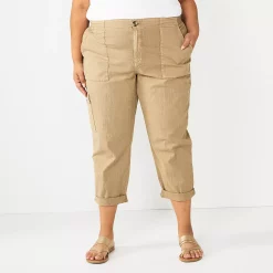 Plus Size Sonoma Goods For Life® Cargo Utility Capri Pants -SONOMA Store 5927176 Khaki
