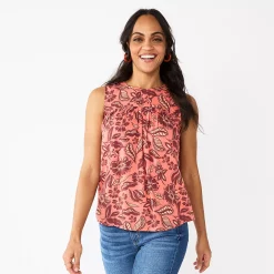 Women's Sonoma Goods For Life® Yoke Front Top -SONOMA Store 5945393 Berry Floral