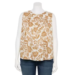 Plus Size Sonoma Goods For Life® Yoke Front Tank -SONOMA Store 5953566 Neutral Floral