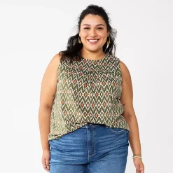 Plus Size Sonoma Goods For Life® Yoke Front Tank