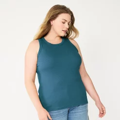Plus Size Sonoma Goods For Life® High Neck Layering Tank -SONOMA Store 5955408 Anchor Blue
