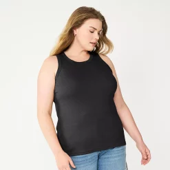 Plus Size Sonoma Goods For Life® High Neck Layering Tank -SONOMA Store 5955408 Black