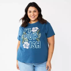 Plus Size Sonoma Goods For Life® Relaxed Graphic Tee -SONOMA Store 5988101 Blue Flourish