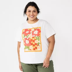 Plus Size Sonoma Goods For Life® Relaxed Graphic Tee -SONOMA Store 5988101 Red Floral