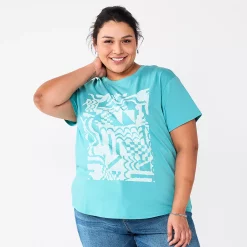 Plus Size Sonoma Goods For Life® Relaxed Graphic Tee -SONOMA Store 5988101 Turqouise Geo