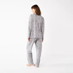 Women's Sonoma Goods For Life® Knit Pajama Shirt & Pajama Pants Sleep Set -SONOMA Store 6076381 ALT