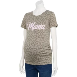 Maternity Sonoma Goods For Life® Fitted Crewneck Graphic Tee -SONOMA Store 6120299 Cheetah Mama