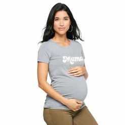 Maternity Sonoma Goods For Life® Fitted Crewneck Graphic Tee -SONOMA Store 6120299 Gray Mama