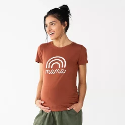 Maternity Sonoma Goods For Life® Fitted Crewneck Graphic Tee -SONOMA Store 6120299 Mama Rainbow Brown