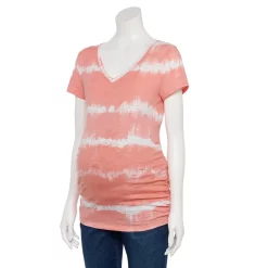 Maternity Sonoma Goods For Life® Essential V-Neck Tee -SONOMA Store 6120474 Coral Dye