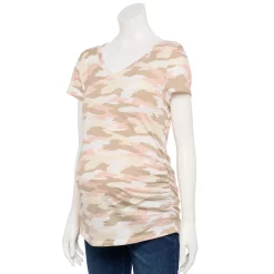 Maternity Sonoma Goods For Life® Essential V-Neck Tee -SONOMA Store 6120474 Neutral Camo