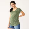 Maternity Sonoma Goods For Life® Essential V-Neck Tee -SONOMA Store 6120474 Olive Daisy