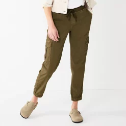 Women's Sonoma Goods For Life® Mid Rise Pull On Jogger Pants -SONOMA Store 6120482 Olive
